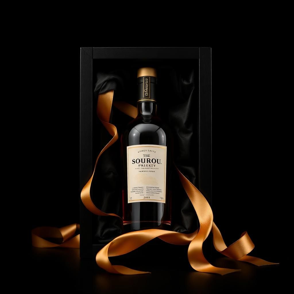 The Gifting Edit collection at ThePourfection — a ribboned gift presentation box with an engraved bottle inside